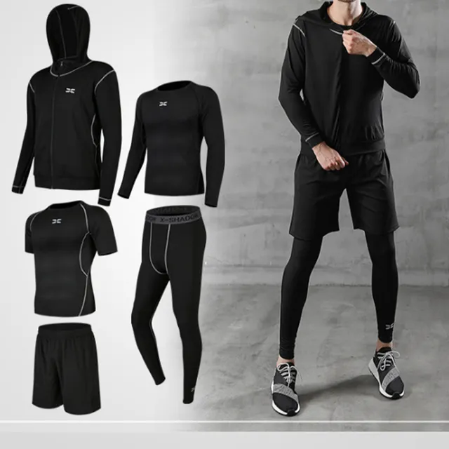 Fitness kit for men with 5-piece compression