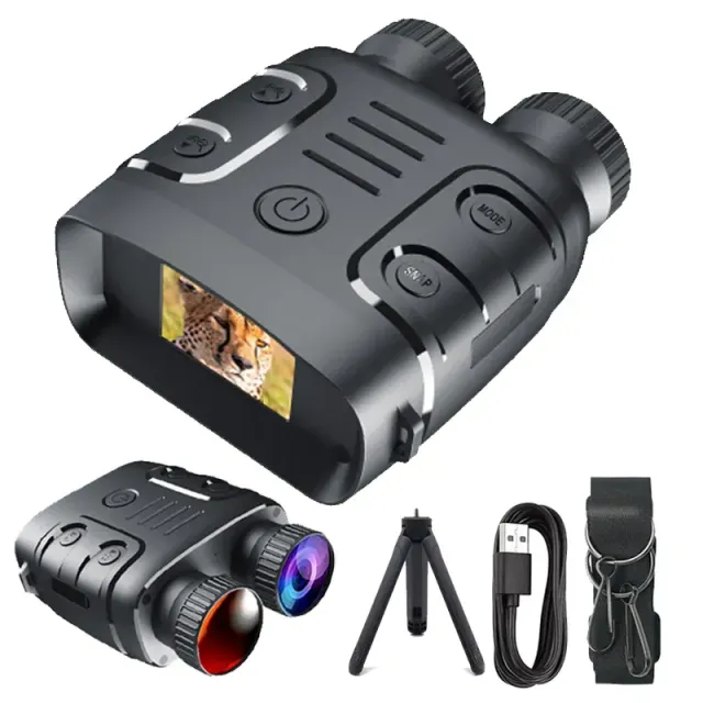 Binocular infrared night vision with 5x digital zoom for day and night use, photo and video, for hunting and sailing