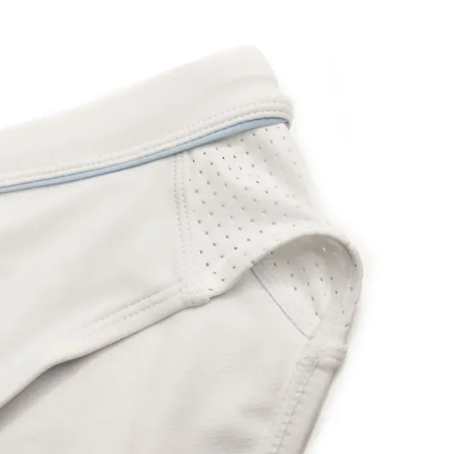 Men's white swim trunks with transparent elements