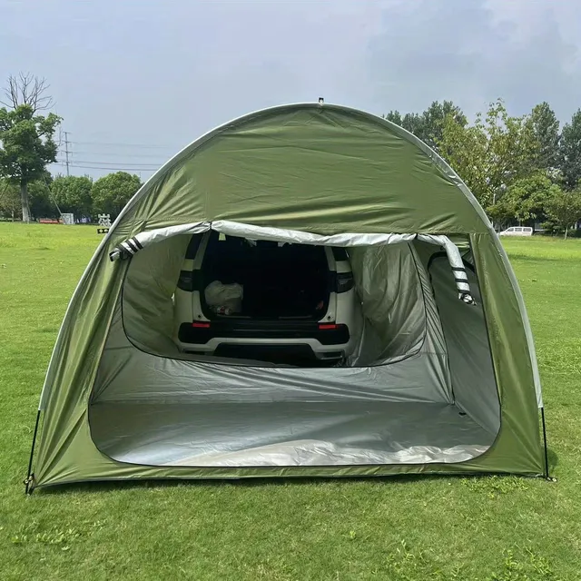 Self-adjusting awning for a camping car - waterproof, fast distribution