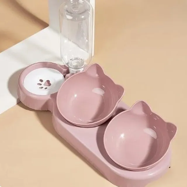 Automatisches 3in1 Katzennapf-Set mit Schwerkraftflasche