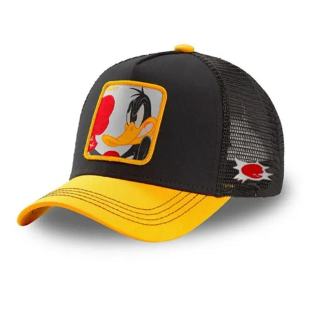 Unisex baseball cap with motifs of animated characters DUCK YELLOW