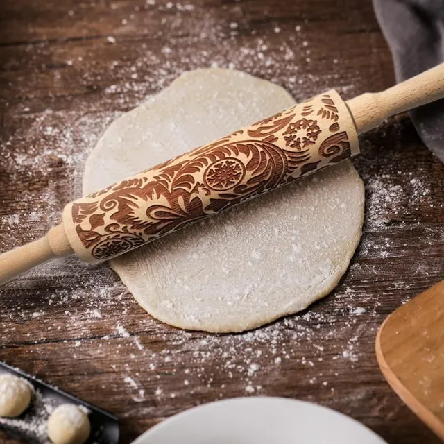 Dough roller with decorative pattern