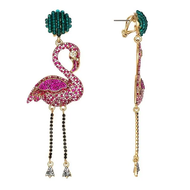 Women's hanger earrings flamingos