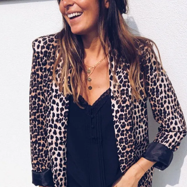 Női divat Leopard Jacket Jaylah