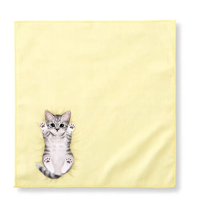 Cute quick-drying towel with cat motif - ultra-wearing and light