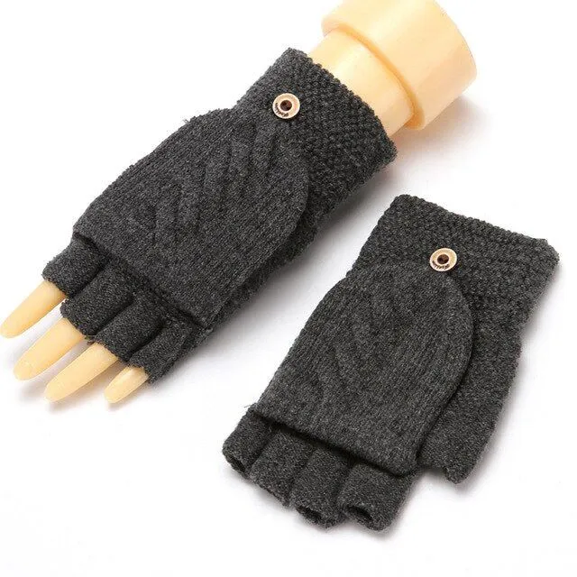 Women's knitted fingerless gloves