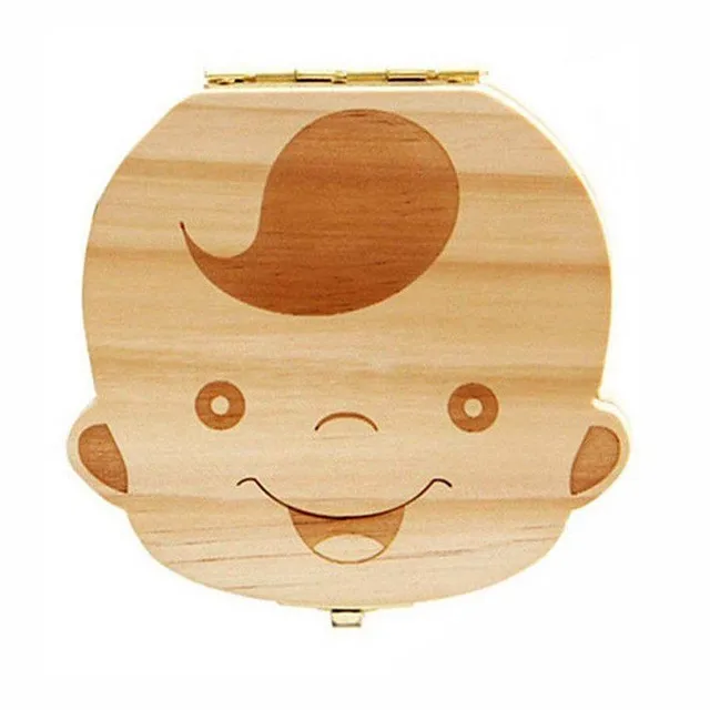 Dřevěná krabička na dětské zoubky - kluk/holka