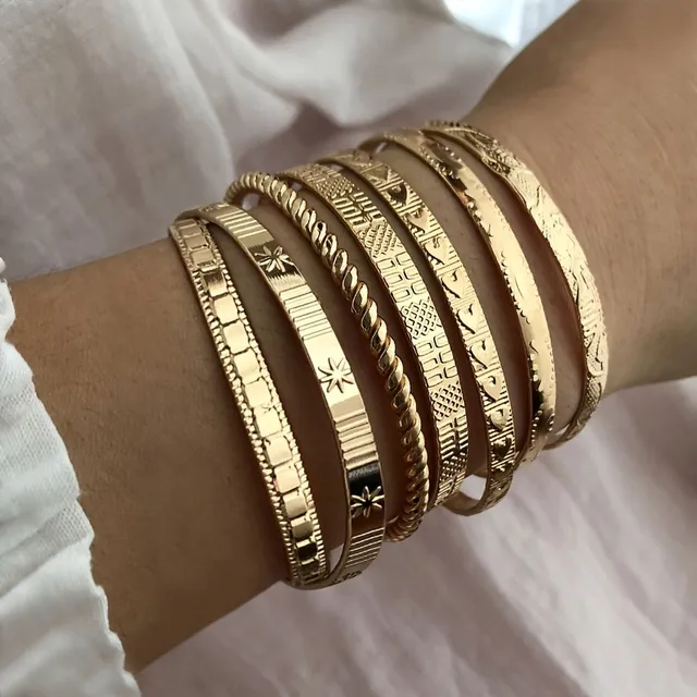 Elegant bracelets with hexagram rotation 7 pcs - timeless jewelry for her
