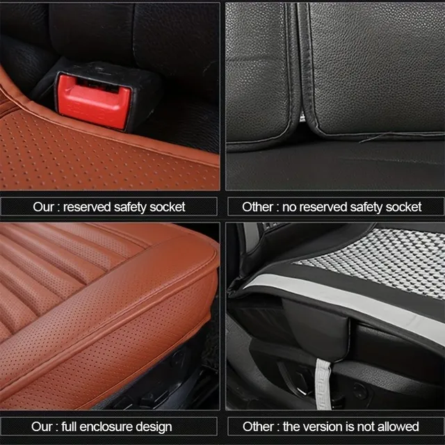 Breathable PU leather seat protector with anti-slip pad