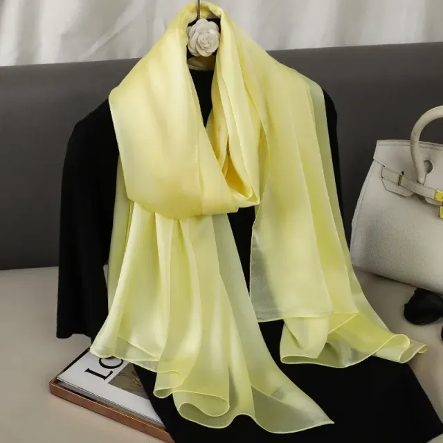 Fashionable satin scarf with a size of 90x180 cm for women