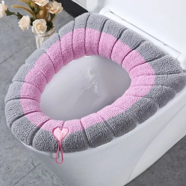 Fluffy plush toilet seat covers