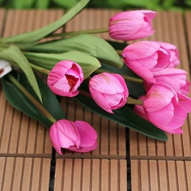 Bouquet of artificial tulips 9pcs - 6 colors