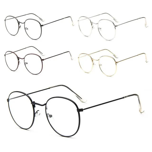 Retro oval non-dioptric glasses