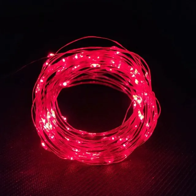 Svetelný LED reťaz cervena s