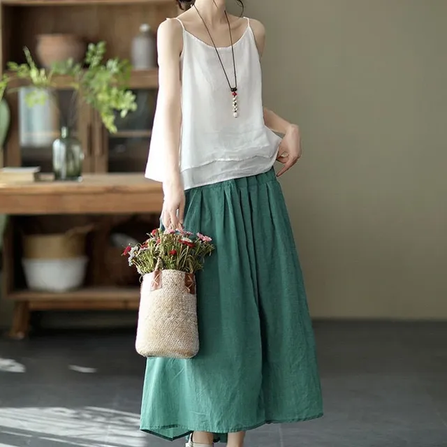 Women's Luxury Trends Modern Solid Color Long A skirt with High Waist