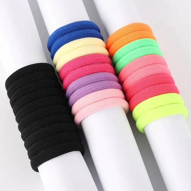 Elastic hair rubber bands - set 50/100 pcs decorative accessories for hair as a Christmas gift for girls and children