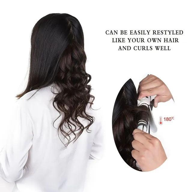 Clip-in natural human hair extension for women and girls - straight, Remy, to everyday wearing