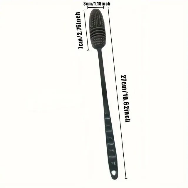 Silicon bottle brush with long handle - rubber material, flexible brush for thorough cleaning