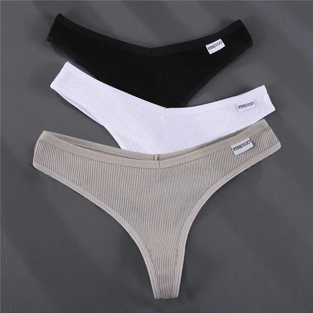 Cotton monochrome sexy ladies thong