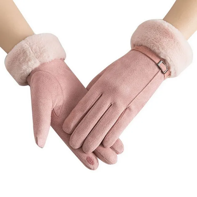 Damskie luksusowe rękawiczki z wełnianą podszewką Marika