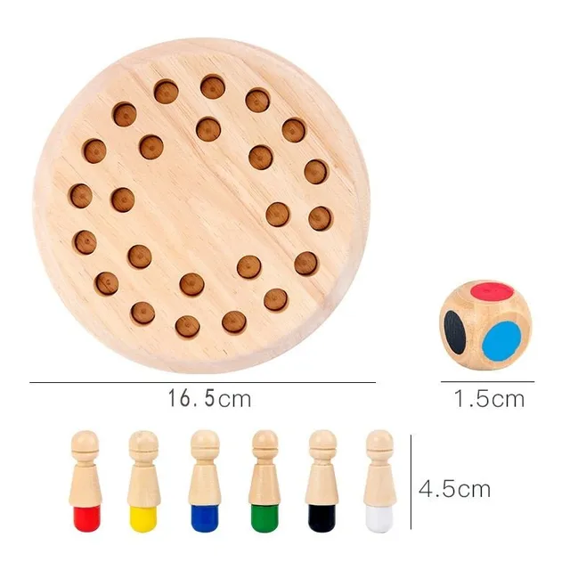 Modern children's stylish wooden montesorri memory toy with color design