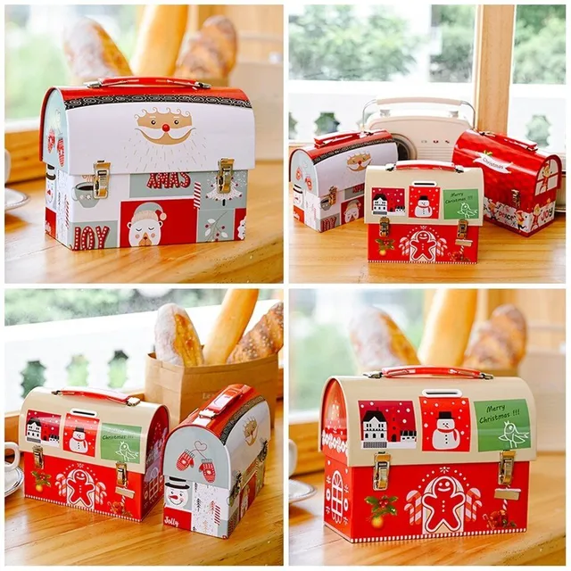 Tin cash box with cute Christmas motif