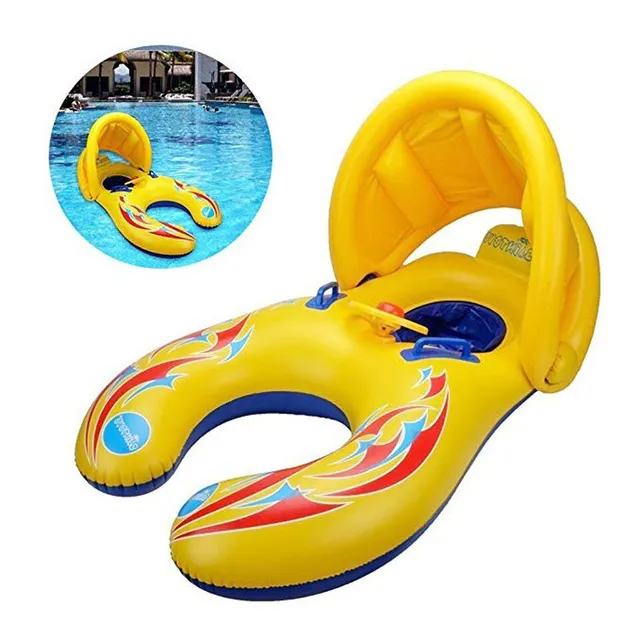 Inflatable ring for mother with baby with shower