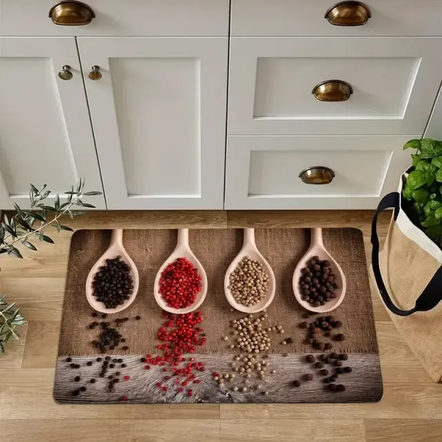 Kitchen rug with spice motif