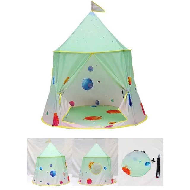 Folding children's tent in rainbow design