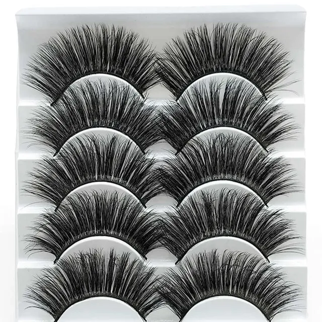 Trendy 3D false eyelashes - 5 pairs