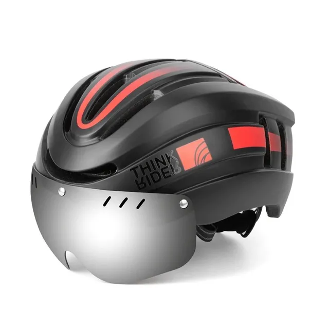 Kask rowerowy z okularami 57 - 62 cm