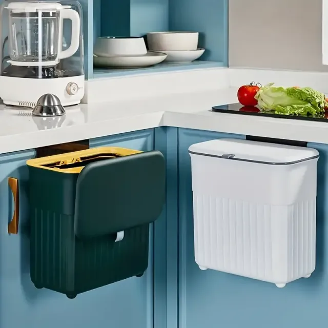1 bucăți coș de gunoi suspendat, coș de gunoi montat pe ușa dulapului, coș de gunoi mare pentru uz casnic, articole de uz casnic