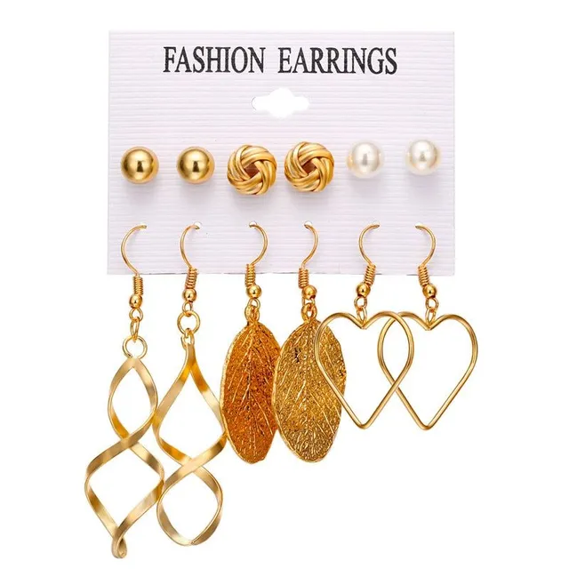 Luxury original set of modern trendy earrings in different shapes and sizes Newman