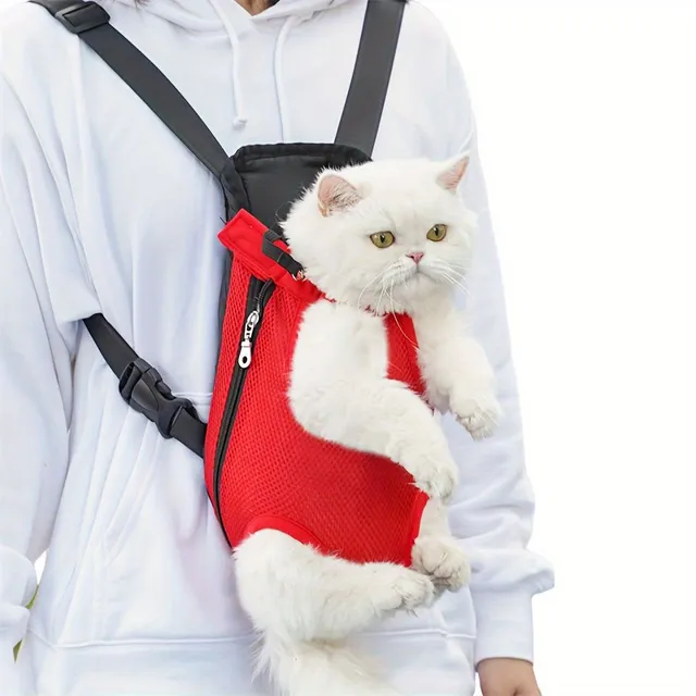 Breathable breathing net backpack for dog and cat