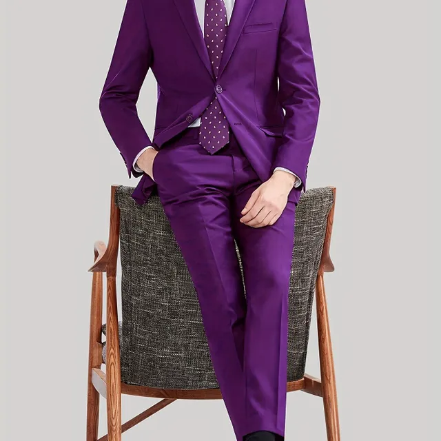 Men's two-piece suit single-row, elegant and casual, ideal for business meetings