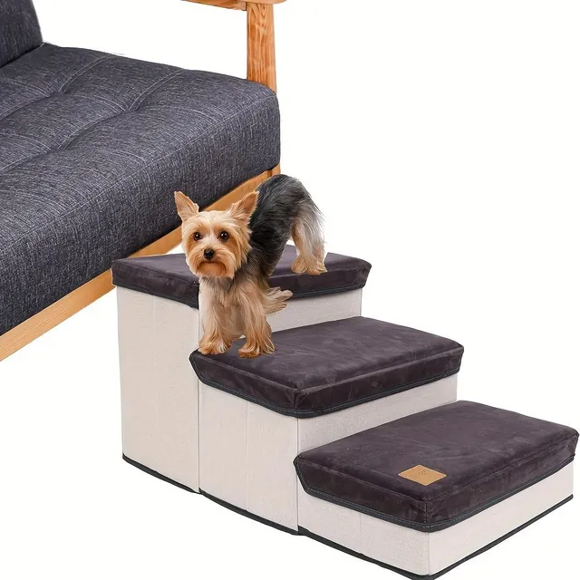 1 pc Foldable 3 storey steps for pets with storage space. Dogs and cats - small and medium breeds