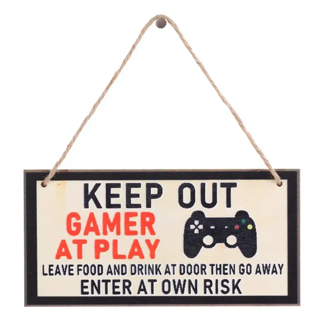 1 bucată Placă de lemn pentru cameră de jocuri cu inscripție 'Nu deranjați' 'Sunt jucător'