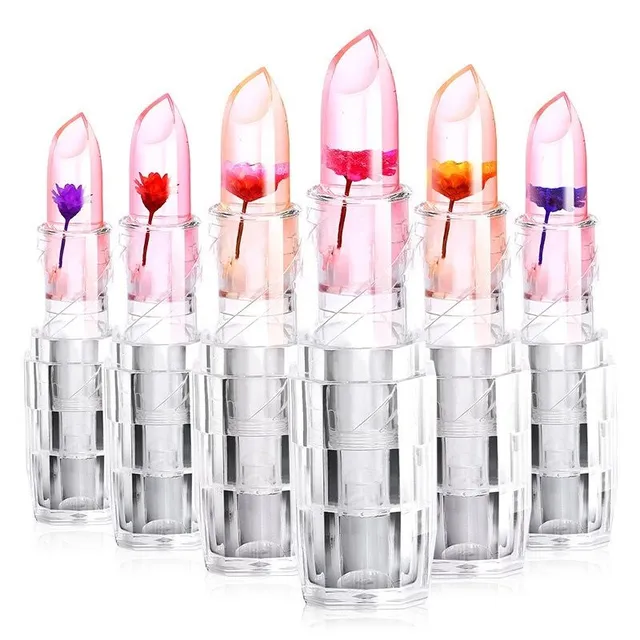 Transparent lipstick with flower