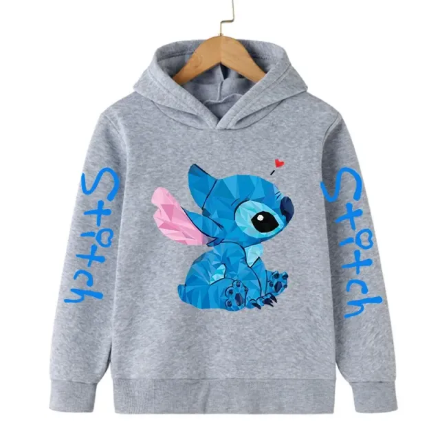 Detská mikina s kapucňou a roztomilá tlač Stitch