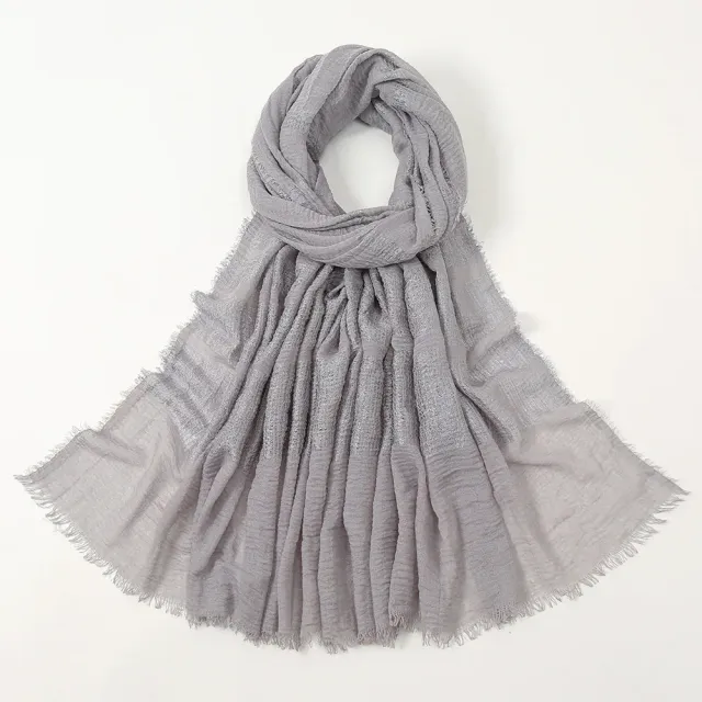 Women's autumn/winter cotton scarf, single colour and in size 90x180 cm