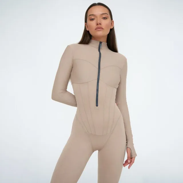 Women's quilted jumpsuit with long sleeves Jace