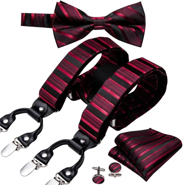 Men's suspenders, bow tie and handkerchief T1177