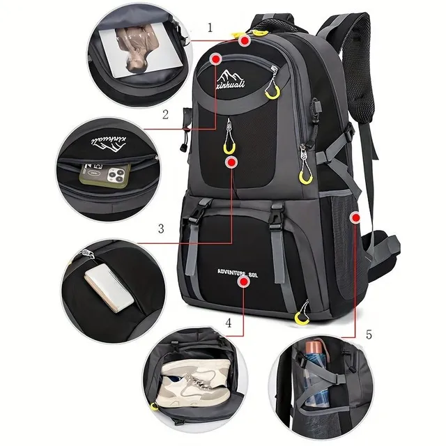 Outdoor Tourist Backpack - Breathable, Waterproof, Comfortable, Multifunctional