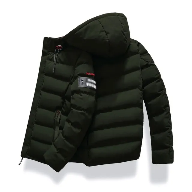 Men's winter quilted jacket with hood Peter