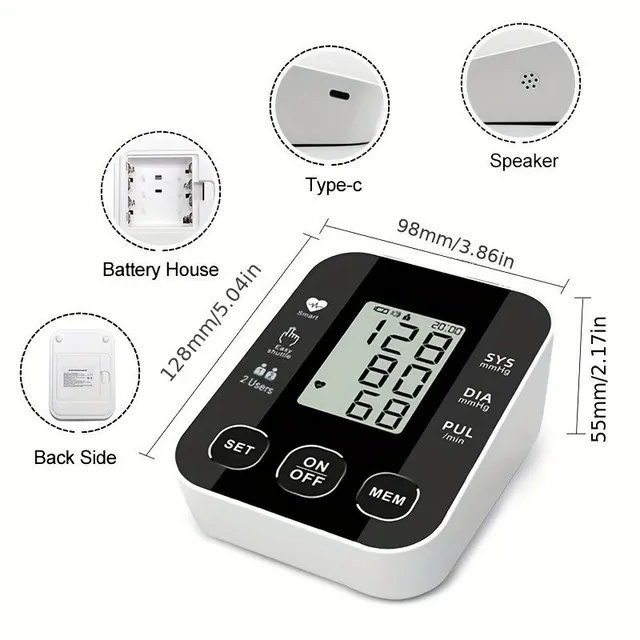 Digital pressure gauge on the arm with high accuracy for home use