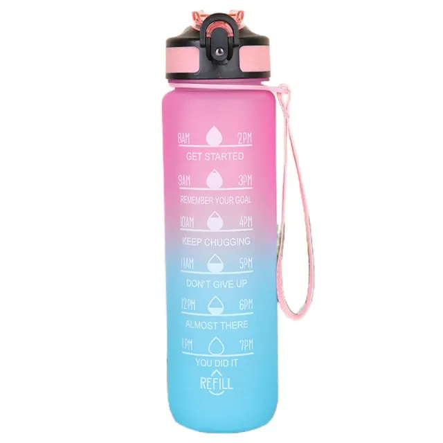 1000ml Water bottle - Motivating sports bottle with drink