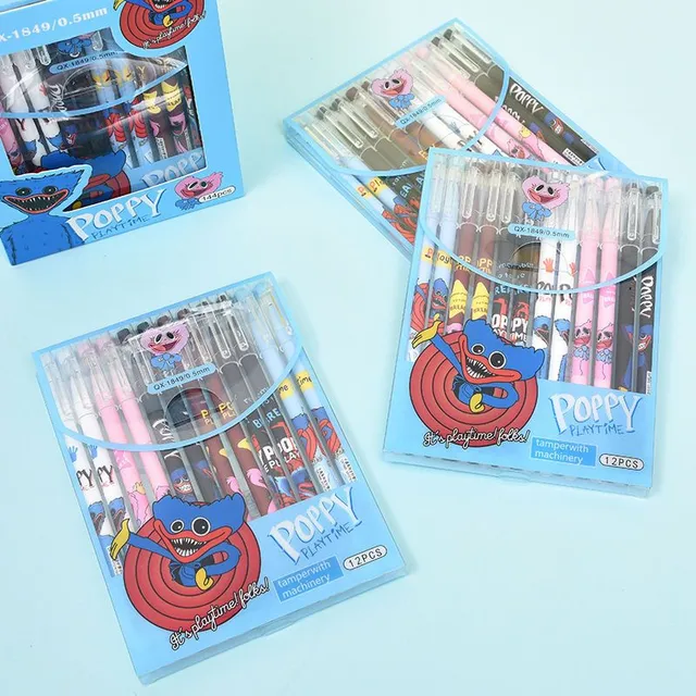 Set of 6 Huggy Wuggy rubber pens