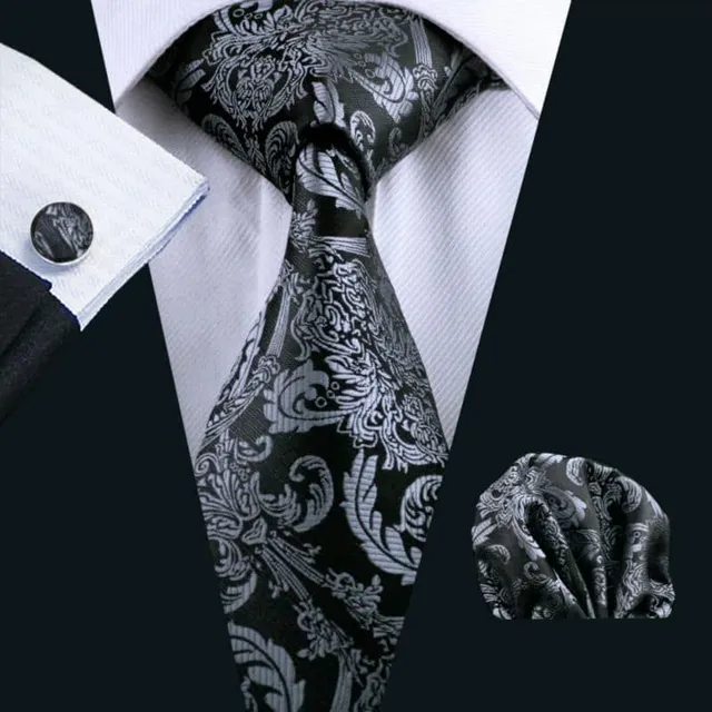 Bărbați set de luxos de cravate, Handkerchiefs, Cuff link-uri