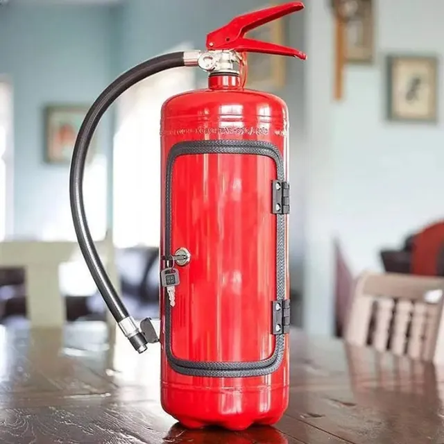 Stylish minibar in the shape of a fire extinguisher